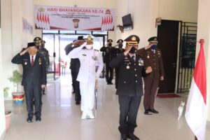 Polres Anambas Upacara Virtual HUT Bhayangkara ke-74