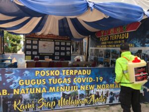 Satsamapta Polres Natuna Kembali Laksanakan Disenfektasi Guna Mencegah Penyebaran Covid-19