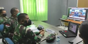 Danrem Merauke Hadiri Video Conference dengan Kasad Jenderal TNI Andika Perkasa