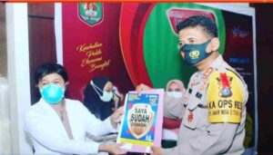 Kapolres Asahan Disuntik Vaksin COVID-19 Pendopo Rumah Dinas Bupati