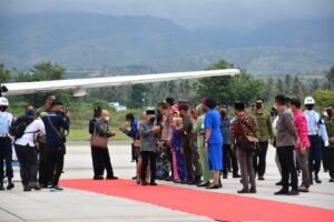 Wapres RI Kunker Ke Sulteng, Danlanal Palu Ikut Serta Menyambut