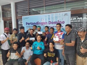 Sambut HBA, Cabjari Tarempa Gelar Turnamen Domino Bersama Awak Media