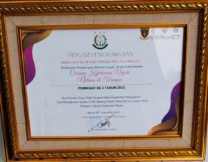 Cabjari Tarempa Terima Penghargaan Sebagai Peringkat Ke-2 Kepatuhan CMS Bidang Pidsus