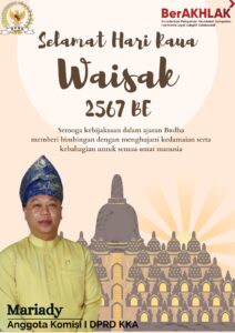 Ucapan Hari Waisak oleh Anggota Komisi I DPRD Kabupaten Kepulauan Anambas