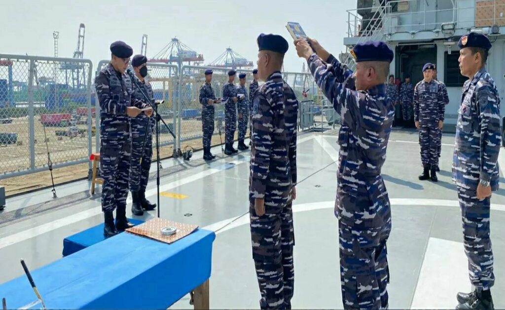 Danguskamla Koarmada I Laksamana Pertama TNI Tony Herdijanto memimpin acara Sertijab jabatan Aslog Danguskamla Koarmada I