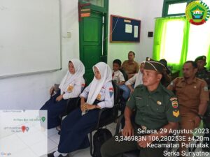 Koramil 07/Palmatak Fasilitasi Vicon Pengumuman Lomba Konten Kreatif Hut RI Korem 033/WP