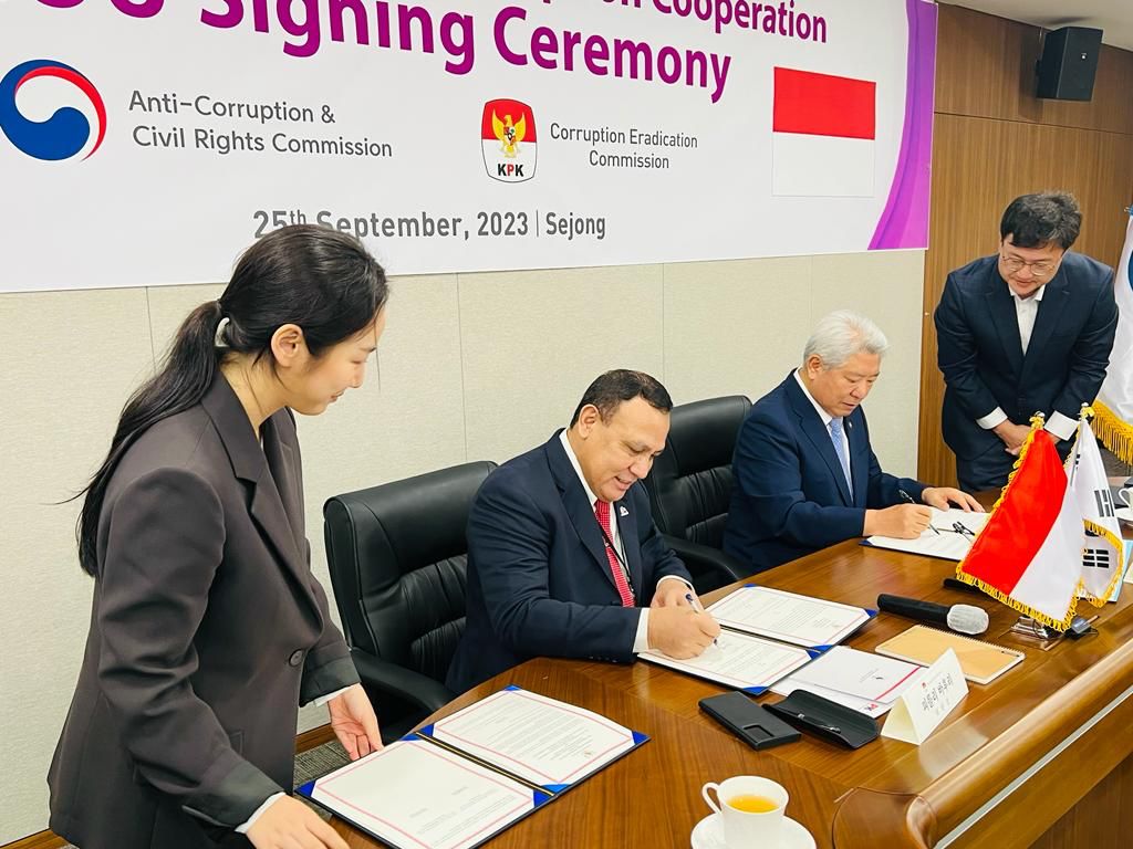Ketua Lembaga Komisi Anti Korupsi dan Hak-Hak Sipil (ACRC) Korea Selatan, Kim Hong-il, hadir dalam pertemuan bilateral di Sejong Korea Selatan