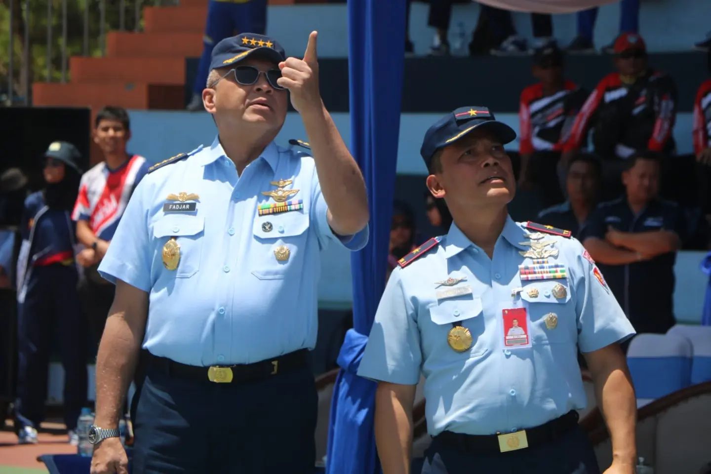 Kepala Staf Angkatan Udara Marsekal TNI Fadjar Prasetyo bersama Komandan Lanud Abd Saleh Marsma TNI Fairlyanto