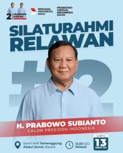 Ramaikan, Prabowo Sapa Rakyat Kepri di Temenggung Abdul Jamal Kota Batam