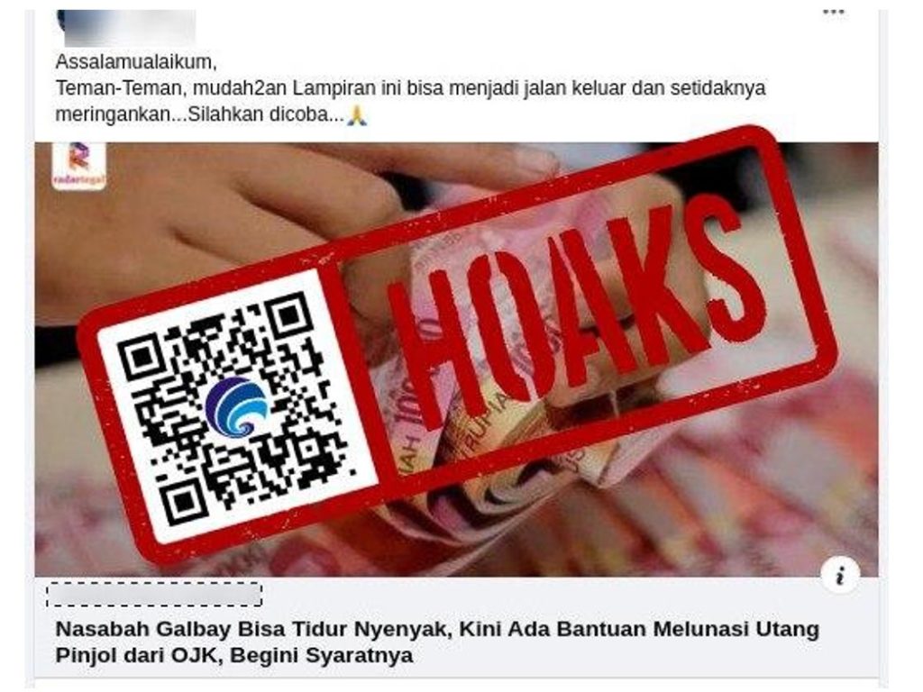 disinformasi misinformasi ojk berikan bantuan untuk lunasi pinjol