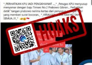 [CEKFAKTA] HOAX, Petugas KPU Menyusup Pendukung Prabowo dan Beri Bocoran Debat
