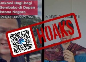[CEKFAKTA] Presiden Jokowi Bagikan Sembako di Depan Istana, Adalah Hoaks