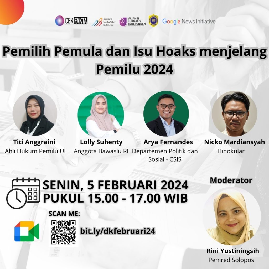 diskusi bulanan untuk menyambut pemilu 2024.