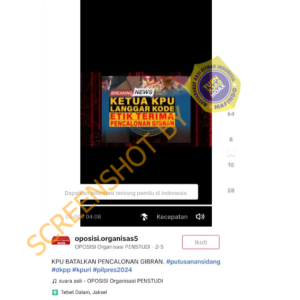 [HOAX] KPU Batalkan Pencalonan Gibran