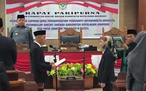DPRD Anambas Gelar Paripurna PAW Anggota DPRD Partai Demokrat