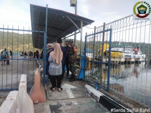 Serda Saiful Bahri Lakukan Pengamanan di Pelabuhan Ketika Kapal Roro Bersandar