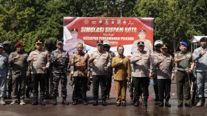 Lantamal IV Batam Dukung Kondusifitas Warga, Polri Gelar Simulasi Pengamanan Kota