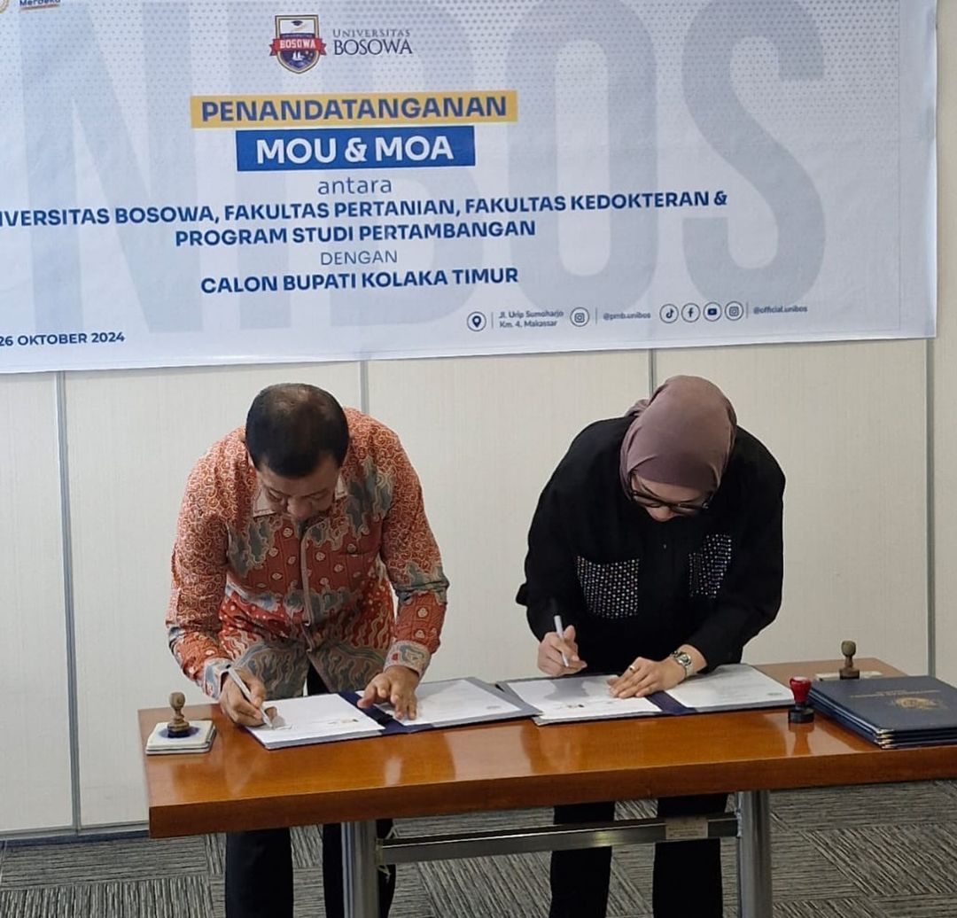 Galeri Foto2 penandatanganan Memorandum of Understanding (MoU) bersama Wakilnya, Suhaemi Nasir, dengan Universitas Bosowa