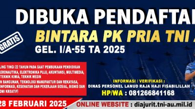 Lanud RHF Buka Penerimaan Bintara PK Pria TNI AU