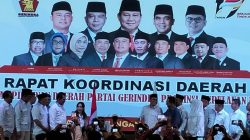 Rapat Kerja Daerah (Rakorda) DPD Partai Gerindra Provinsi Kepri yang digelar di Hotel Aston & Residence Pelita, Kota Batam, Sabtu (1/2)
