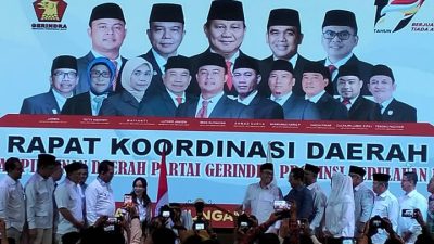 Rapat Kerja Daerah (Rakorda) DPD Partai Gerindra Provinsi Kepri yang digelar di Hotel Aston & Residence Pelita, Kota Batam, Sabtu (1/2)