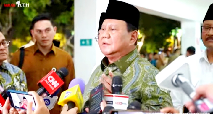 Prabowo dalam sambutannya di acara Hari Lahir NU di Istora Senayan