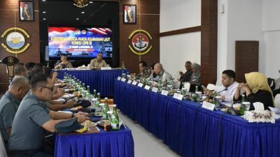 Tim Panja Kamla Komisi I DPR RI mengapresiasi dan mendukung tugas TNI AL yang berada di wilayah kerja Lantamal IV Batam, hal tersebut disampaikan saat kegiatan paparan, diskusi dan rapat dengan Panja Kamla Komisi I DPR RI, di Aula Lantamal IV Batam pada Kamis (24/05).