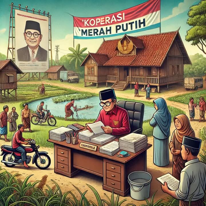 Foto ilustrasi IA koperasi Merah Putih