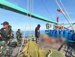 TNI AL Gagalkan Aksi Illegal Fishing, KRI Bontang 907 Tangkap Kapal Asing di Perairan Indonesia