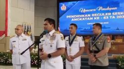 Kasal Muhammad Ali saat memberikan sambutan pada penutupan Pendidikan Seskoal Angkatan Ke-63 di Jakarta Selatan, Selasa (3/6).