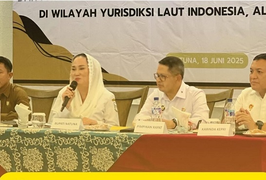 Rapat Koordinasi Forum Sinkronisasi Pengawasan dan Penegakan Hukum di Wilayah Yurisdiksi Indonesia, di Ballroom Jelita Sejuba, Sepempang, Rabu pekan lalu.