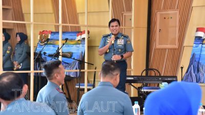 Laksamana TNI Dr. Muhammad Ali dalam Laporan Korps Kenaikan Pangkat Pati, Acara berlangsung di Wisma Elang Laut, Jakarta Pusat, Selasa (8/7).  