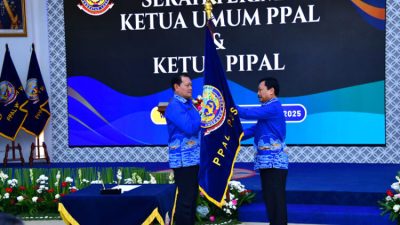 Jabatan Ketua Umum (Ketum) Persatuan Purnawirawan Angkatan Laut (PPAL) diserahterimakan dari Laksamana TNI (Purn) Siwi Sukma Adji, S.E., M.M., kepada Laksamana TNI (Purn) Yudo Margono, S.E., M.M.