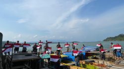 Semangat Nasionalisme di Tengah Laut: Nelayan Lingga Kibarkan Merah Putih dengan Gembira