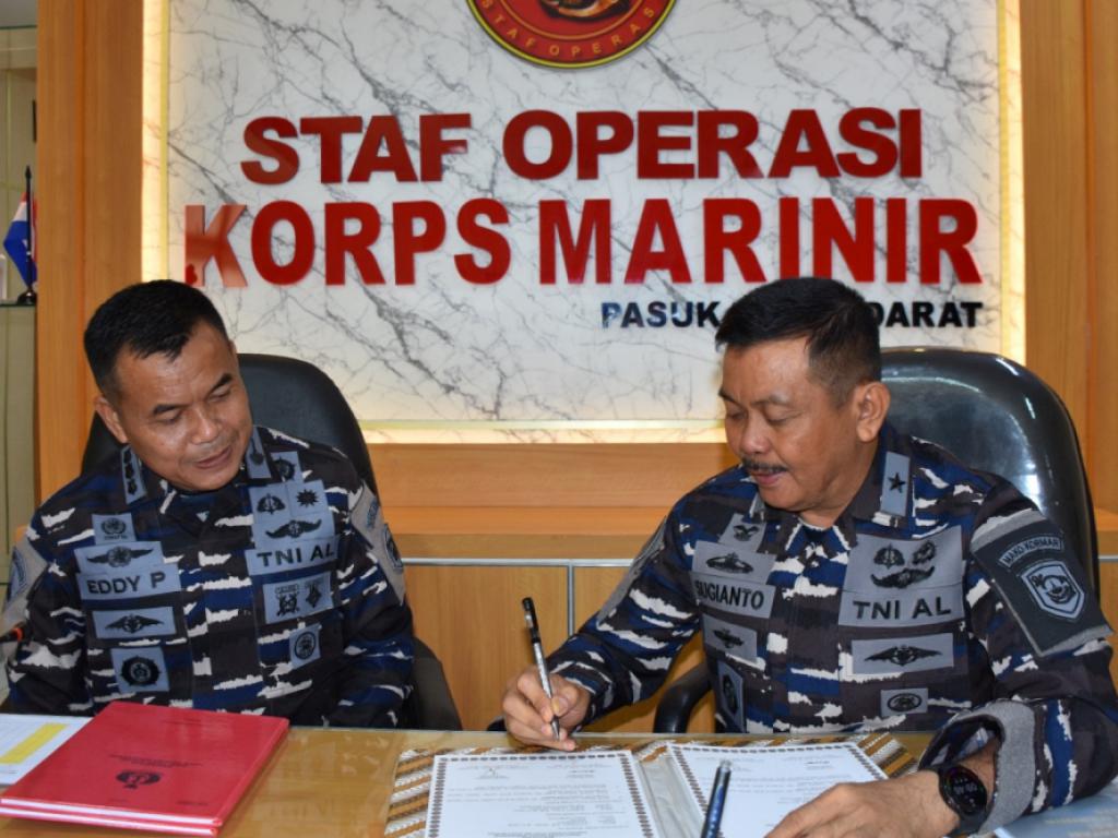 Korps Marinir TNI Angkatan Laut (Kormar) menggelar prosesi serah terima jabatan Asisten Operasi