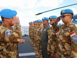 21 Prajurit KRI Sultan Iskandar Muda-367 Naik Pangkat di Tengah Tugas Sebagai Pasukan Perdamaian Dunia