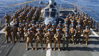 KRI Sultan Iskandar Muda-367 (KRI SIM-367). Para prajurit Satgas Maritim TNI Konga XXVIII-P/UNIFIL
