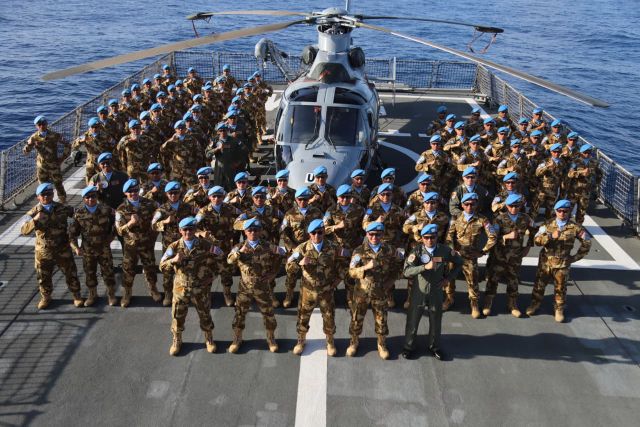 KRI Sultan Iskandar Muda-367 (KRI SIM-367). Para prajurit Satgas Maritim TNI Konga XXVIII-P/UNIFIL