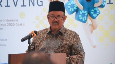 Menteri PPN/Kepala Bappenas Rachmat Pambudy dalam kegiatan Penutupan Paviliun Indonesia di World Expo 2025 Osaka, Minggu (12/10).