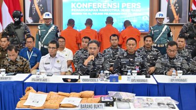 Satuan Tugas Pengamanan (Satgas PAM) TNI Angkatan Laut (AL) berhasil menggagalkan upaya penyelundupan narkoba