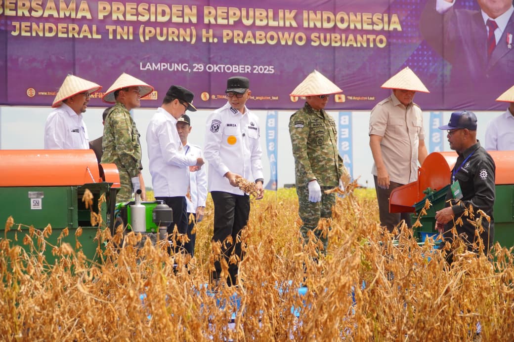 panen raya kedelai varietas unggul Garuda Merah Putih