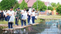 TNI AL Perkuat Ketahanan Pangan Nasional: 10.000 Benih Ikan Lele Dilepas di Kodaeral XII