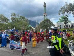 Satlantas Polres Natuna Sukses Amankan Pawai HUT PGRI 80, Ciptakan Kondisi Lancar dan Kondusif