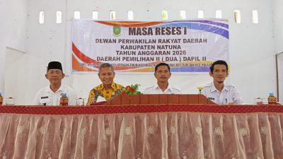 anggota DPRD Kabupaten Natuna, M. Erimuddin, S.Pd., menjalankan kunjungan kerja langsung ke Kecamatan Suak Midai