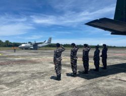 Pesawat Patroli Maritim TNI AL CN235-220 MPA P 8301 Perkuat Operasi Tameng Papua 26, Tiba di Ambon