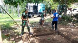 Gotong Royong Kodim Natuna Bangun MCK Komunal di Kampung Mubur Kecil, Wujud Nyata TMMD ke 128 Anambas