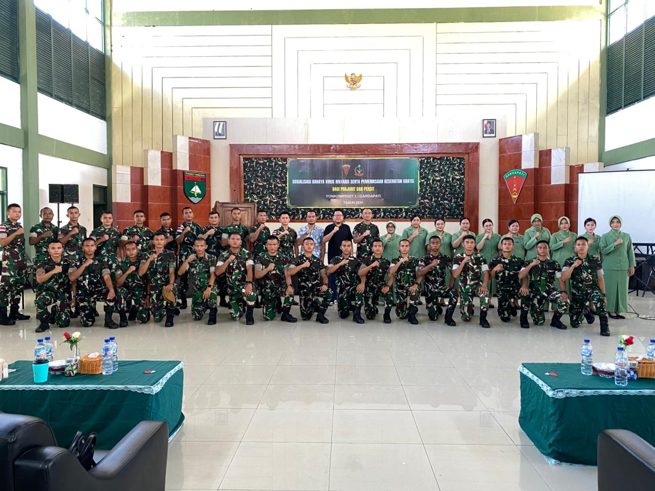 Batalyon Komposit 1 Gardapati menggandeng Dinas Kesehatan Kabupaten Natuna