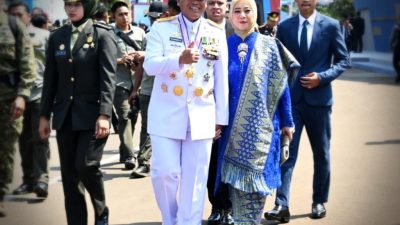 Kepala Staf Angkatan Laut (Kasal) Laksamana TNI Dr. Muhammad Ali menghadiri Upacara Puncak Perayaan Hari Ulang Tahun (HUT) ke-80 Bhayangkara