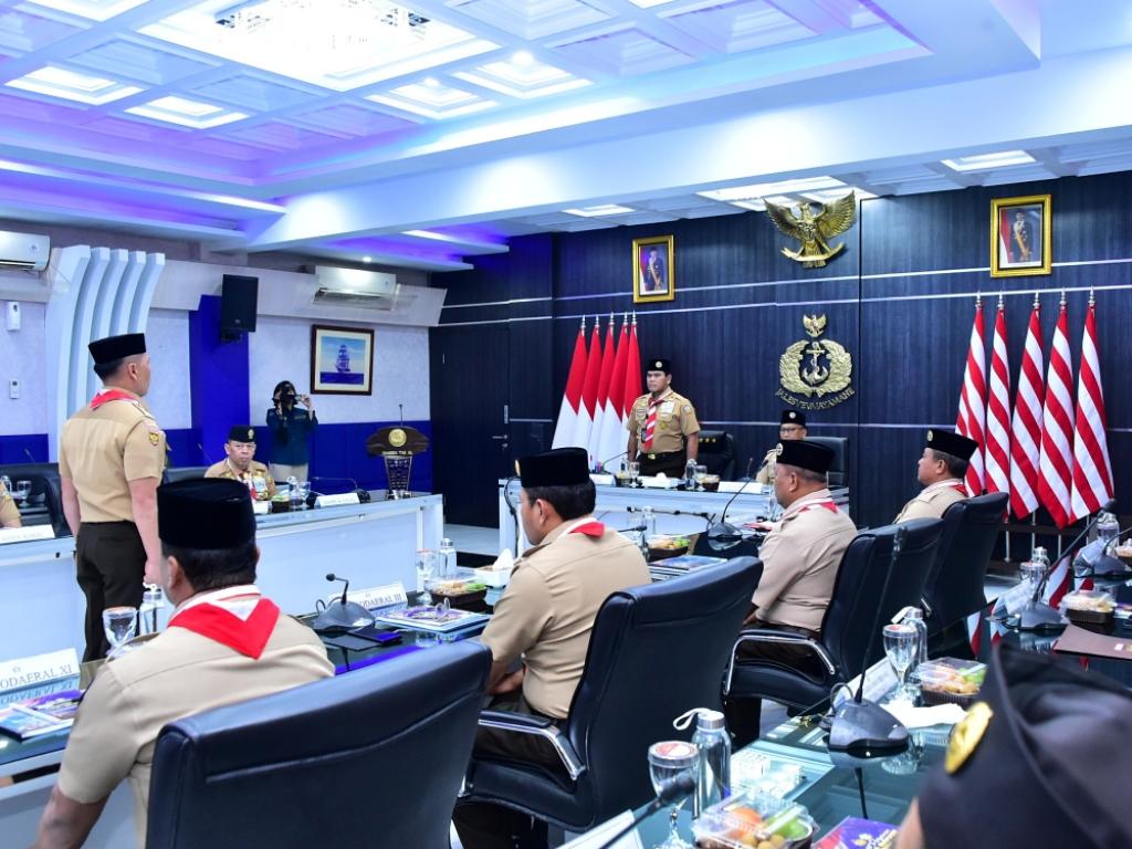 Kepala Staf Angkatan Laut (Kasal) Laksamana TNI Dr. Muhammad Ali secara resmi membuka Rapat Pimpinan (Rapim) Penyelenggaraan Pembinaan Saka Bahari