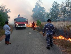 Prajurit Posal Pangkalbalam Gercep Padamkan Karhutla 6 Hektare di Bangka